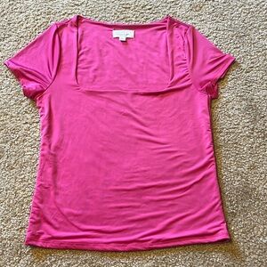 Pink square neck top